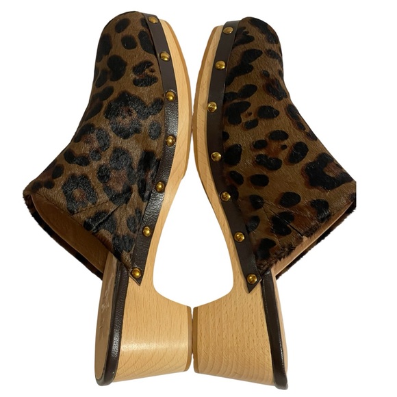 J.JILL LEOPARD PRINT CALF HAIR MULES SZ 6 NWOTS! - Picture 1 of 15